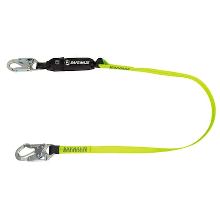 Safewaze Shock Absorbing Lanyard, 6 ft. Length, Snap Hook, Forged Steel, 1 Leg(s) FS560